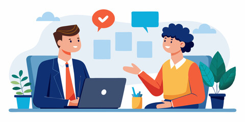 Business negotiations. Two businessmen are discussing a deal or a startup. Business partners conversation
