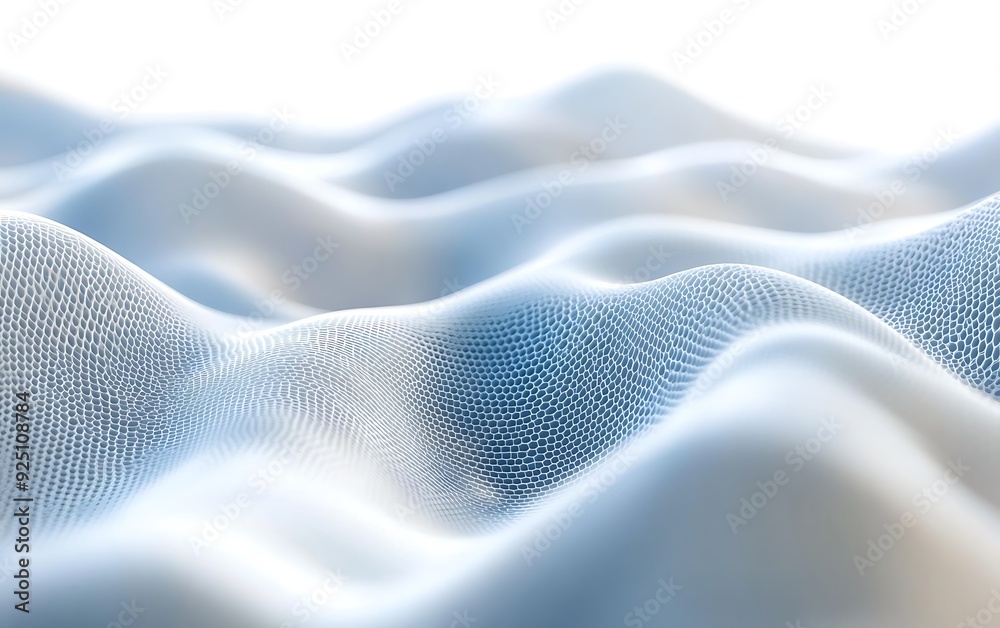 Poster minimalistic technology background with a wave of digital particles in cool tones