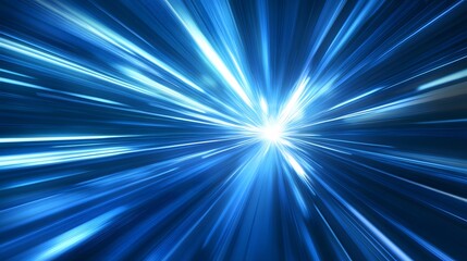 Fototapeta premium Abstract blue light speed background with laser beams, a technology and science concept