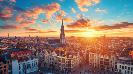 Fototapeta premium Communication technology in Belgium: Advancements in telecom infrastructure and digital communication,