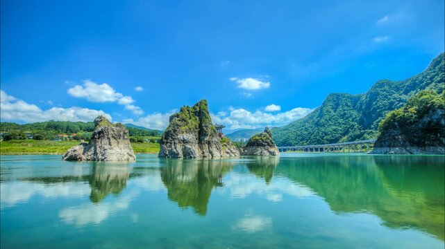 I filmed the Eight Scenic Views of Danyang in South Korea.