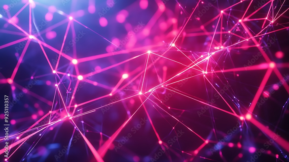 Aufkleber vibrant technology background with glowing interconnected nodes and digital connectivity