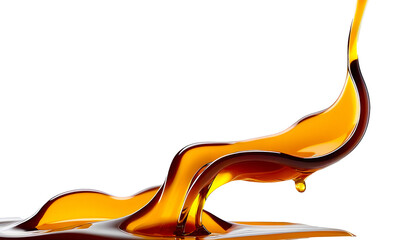 Dynamic flow Maple Syrup splash isolated on Png background with drops and ripples, Vibrant Maple Syrup Splash with Droplets Splash Ripples for graphic design, design elements, graphic assets, isolated