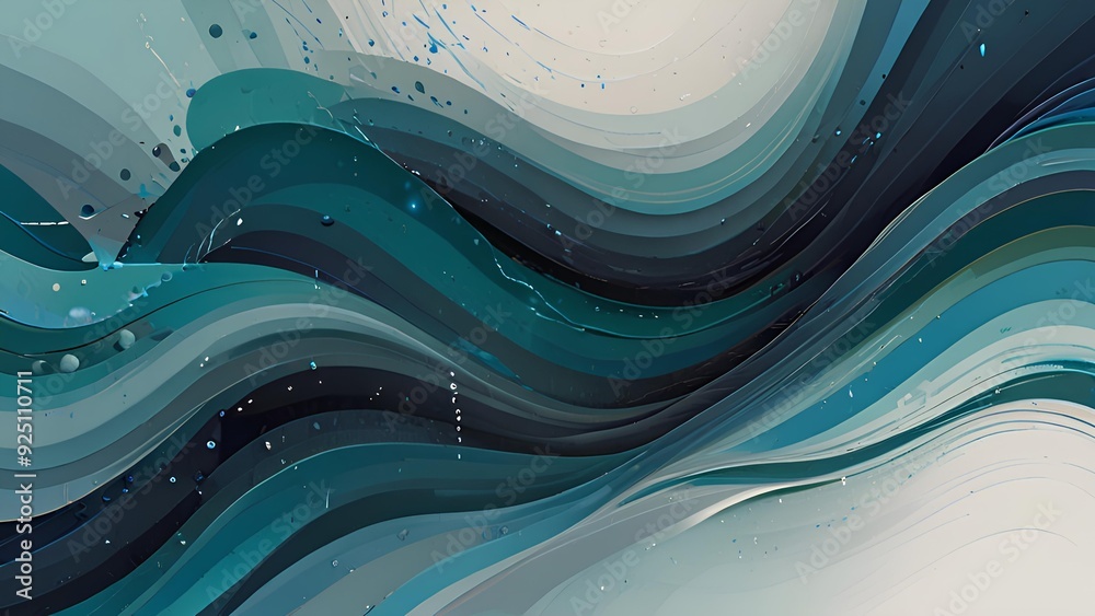 Wall mural abstract depiction of a splash and waves