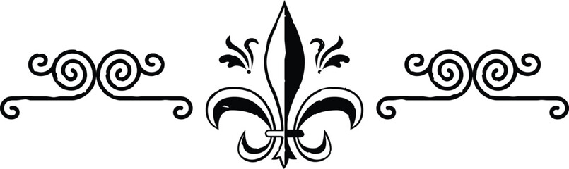 Seamless Celtic Spiral Line and Fleur de Lys Border © Fantasy Maps