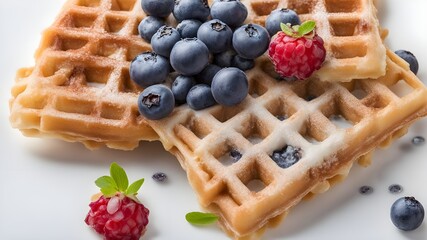 Waffle and blueberry