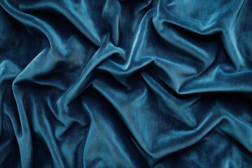 Obraz premium Rich textured fabric surface with deep blue tones and intricate folds