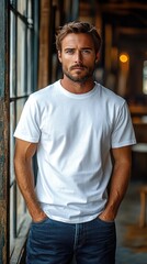 White t-shirt mockup | Mockup