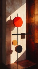 Abstract Minimalist Geometric Shapes with Light and Shadow