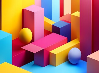 Obraz premium Abstract Colorful Geometric Shapes Background Design