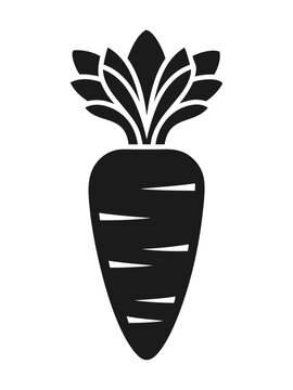 recommend clip art: Black silhouette vegetable carrot icon and vector illustration