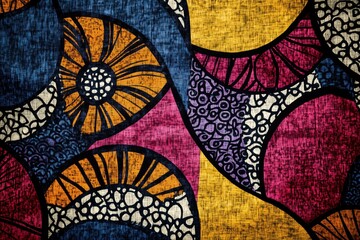 A textured background with the colorful patterns of Ankara fabric, popular in many African countries