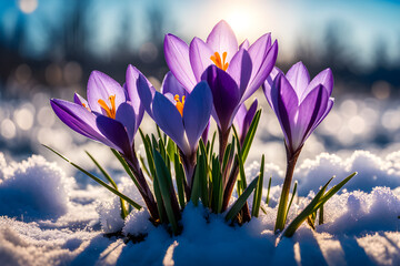 spring crocus flowers