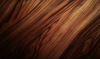 Obraz premium Smooth Walnut Wood Texture in Deep Brown with Glossy Finish and Intricate Grain
