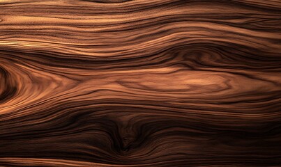 Fototapeta premium Smooth Walnut Wood Texture in Deep Brown with Glossy Finish and Intricate Grain