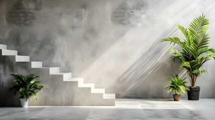 Modern Interior Design with Stairs and Plants