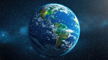 Fototapeta premium Earth from Space with Stars and Galaxy