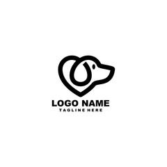 love dog logo design vector