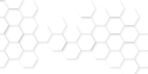 Naklejka premium Background with hexagons. Abstract background with lines. white texture background. hexagon abstract background. Surface polygon pattern with glowing hexagon paper texture and futuristic business