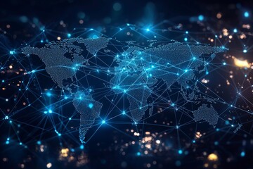 Global Digital Business Network Connection Illustration created with Generative AI