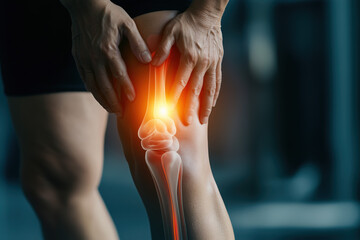 Painful Knee Joint Visualization Medical Diagnosis Concept