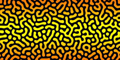 Abstract Turing organic wallpaper with background. Turing reaction diffusion monochrome seamless pattern with chaotic motion. Natural seamless line pattern. Linear design with biological shapes.