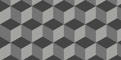 Obraz premium Abstract black and gray geometric style minimal blank cubic. Geometric pattern illustration mosaic, square and triangle wallpaper. seamless triangles shape mosaic backdrop art texture vector grid.