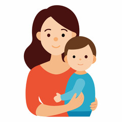 mother and child vector illustration, baby vector art, mother and baby silhouette, mother vector icon, mother and child line art, eps
