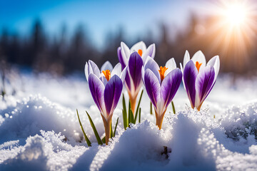 crocus in snow