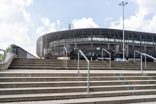 Arena Zabrze or Stadion im. Ernesta Pohla w Zabrzu. Home ground of G&oacute;rnik Zabrze football club. Gornik venue, Ernest Pohl Stadium on June 29, 2024 in Zabrze, Poland.