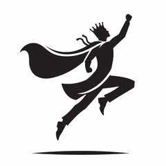 silhouette of a king person jumping