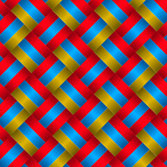 Red gold and blue weave seamle pattern.