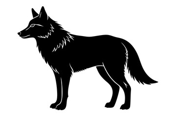 Wolf Silhouette Vector Art Illustration