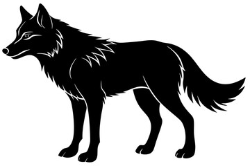 Wolf Silhouette Vector Art Illustration