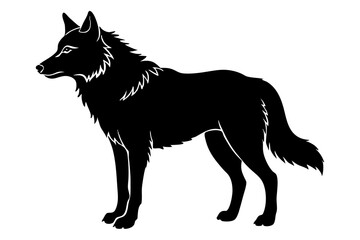 Wolf Silhouette Vector Art Illustration