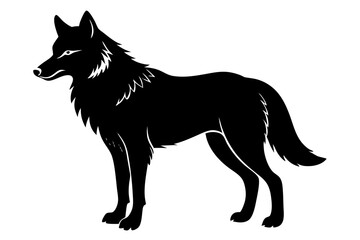 Wolf Silhouette Vector Art Illustration
