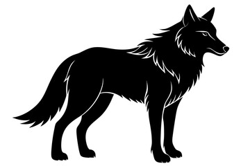Wolf Silhouette Vector Art Illustration
