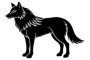 Wolf Silhouette Vector Art Illustration
