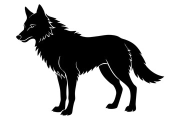 Wolf Silhouette Vector Art Illustration