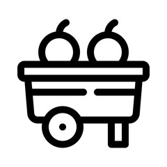 farm cart line icon