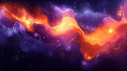 Obraz premium Cosmic nebula with vibrant colors - generative ai