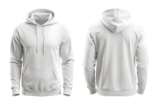 Blank white sweatshirt mockup set, front and back side view.