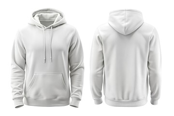 Blank white sweatshirt mockup set, front and back side view.