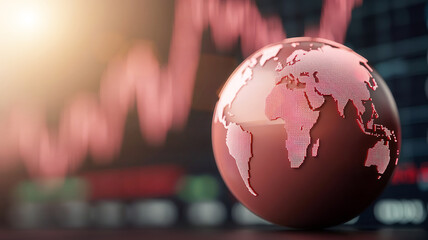 Economic boom, global market trends, holographic financial analysis, futuristic visuals