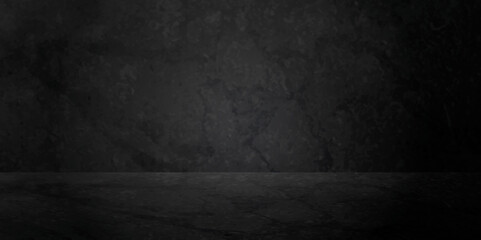 	
Abstract dark black and stone grungy wall backdrop texture background. Blank black concrete texture surface background. dark texture chalk board and black board background.