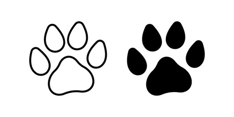 Paw icon set. paw print sign. for mobile concept and web design. vector illustration on white background © Uswa KDT