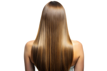 Naklejka premium Woman with straight long brown hair from back view png 