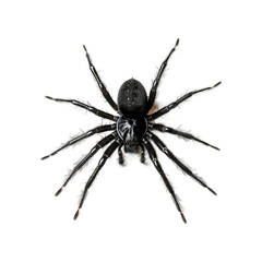 Obraz premium Black spider isolated on transparent background cutout PNG