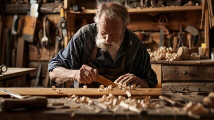 senior man carpenter