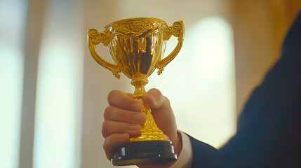 Business achievement and triumphant success moment